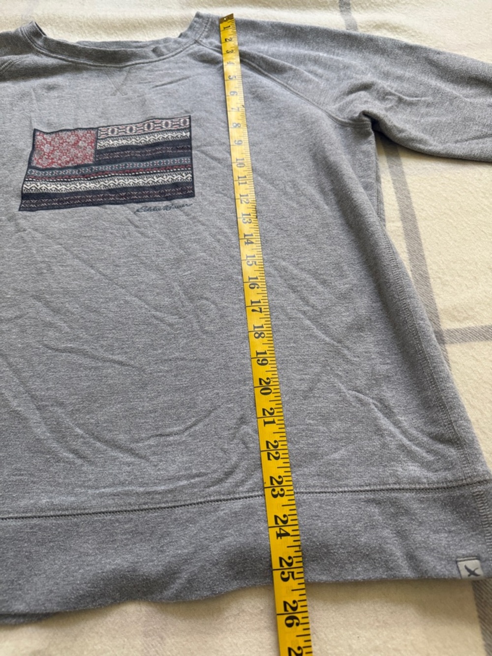 Eddie Bauer Quilted Flag Crew Neck Sweatshirt Size XL - Picture 9 of 9